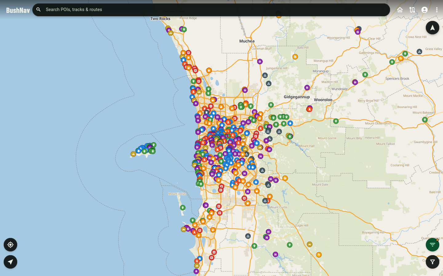 BushNav web map